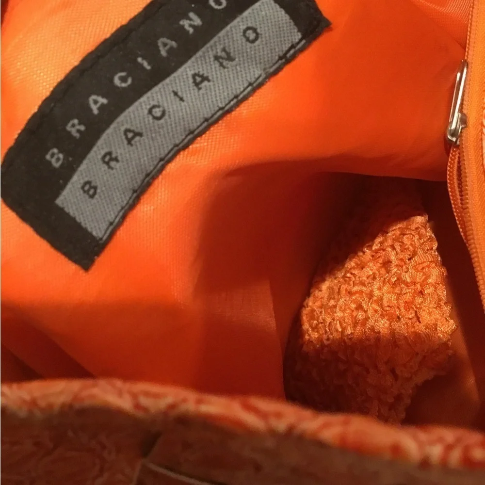 Braciano Orange Woven Shoulder Bag
